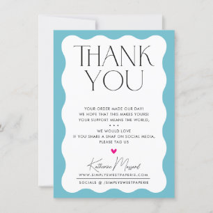 Tarjeta De Agradecimiento NEGOCIOS GRACIAS TOMAS EL elegante serif turquesa