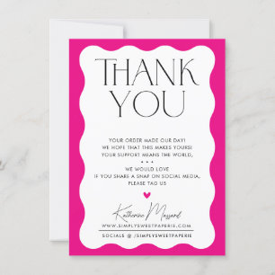 Tarjeta De Agradecimiento NEGOCIOS GRACIAS TÚ elegante y moderno serif rosa 