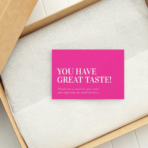 Tarjeta De Agradecimiento NEGOCIOS INSERTAR moderno lindo gracias fuschia ro