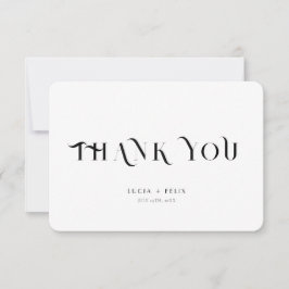 Tarjeta de agradecimiento negrita Black and White 
