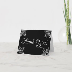 Tarjeta De Agradecimiento Negrita y blanco vintage personalizado