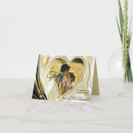 Tarjeta De Agradecimiento Negro con oro en seda de champagne