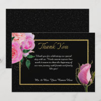 Negro con Purpurina negro y rosas rosadas Boda de 