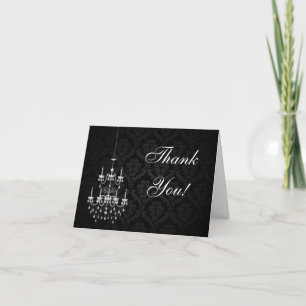 Tarjeta De Agradecimiento Negro con silueta de araña blanca