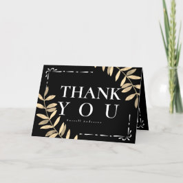 Tarjeta De Agradecimiento Negro minimalista