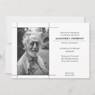 Tarjeta De Agradecimiento Negro y blanco modernos que celebran el entierro