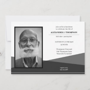 Tarjeta De Agradecimiento Negro y blanco modernos que celebran el entierro