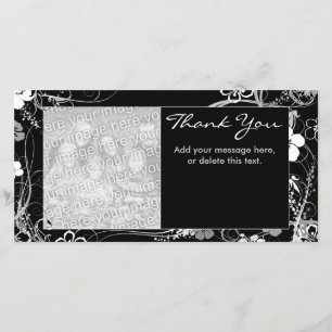 Tarjeta De Agradecimiento Negros modernos y el gris le agradecen Photocard