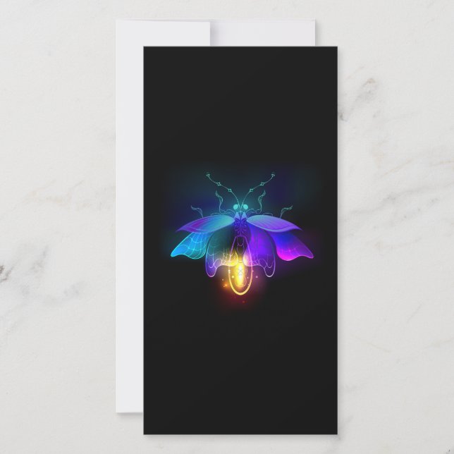 Tarjeta De Agradecimiento Neon Firefly en negro (Anverso)