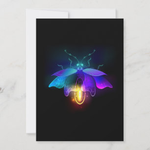 Tarjeta De Agradecimiento Neon Firefly en negro