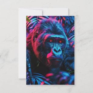 Tarjeta De Agradecimiento Neon Gorilla