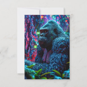 Tarjeta De Agradecimiento Neon Gorilla