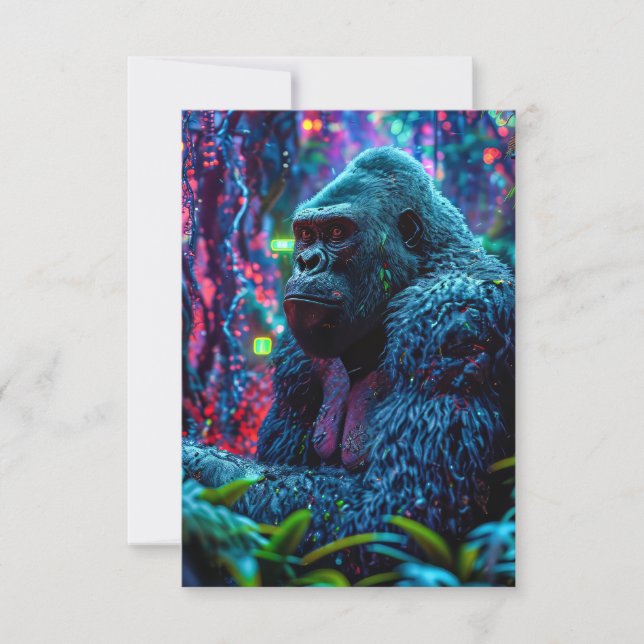 Tarjeta De Agradecimiento Neon Gorilla (Anverso)