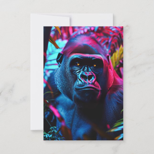Tarjeta De Agradecimiento Neon Gorilla (Anverso)