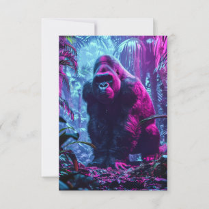 Tarjeta De Agradecimiento Neon Gorilla