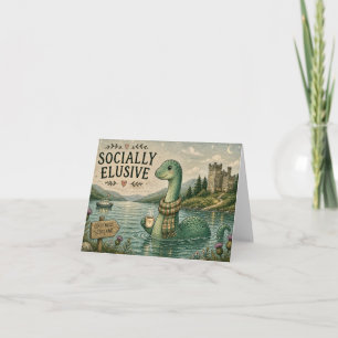Tarjeta De Agradecimiento Nessie esquiva socialmente críptido acogedor Loch