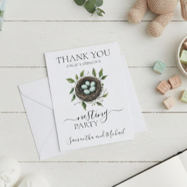Tarjeta De Agradecimiento Nesting Fiesta Baby Shower Bird nest