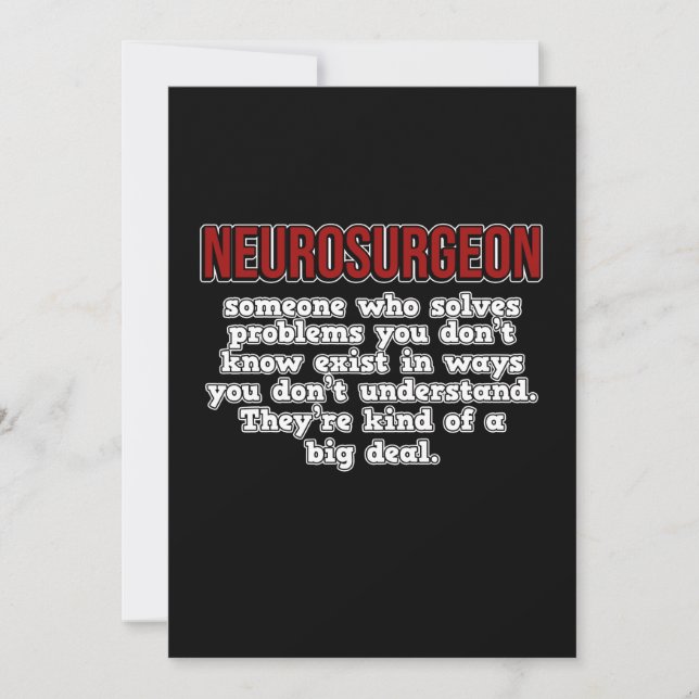 Tarjeta De Agradecimiento Neurocirujano Cirugía Médica médico Neurología Gra (Anverso)