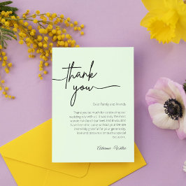 Tarjeta De Agradecimiento Neutral Black and White Minimalist Wedding