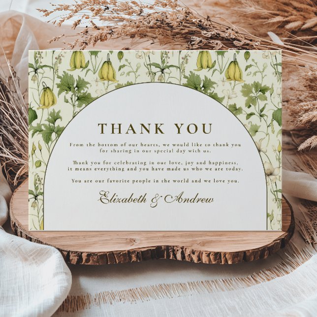 Tarjeta De Agradecimiento Neutral Botanical Arch Garden Wedding (Subido por el creador)