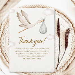 Tarjeta De Agradecimiento Neutral Stork Baby Shower – Gender Neutral Design