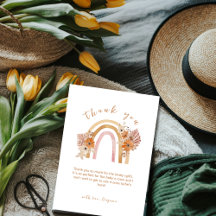 Neutral Terracotta Boho Rainbow Floral Baby Shower