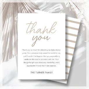 Tarjeta De Agradecimiento Neutral Twin Baby Shower