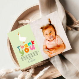 Tarjeta De Agradecimiento Neutral Two Silly Goose 2Cumpleaños Photo