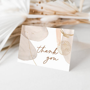 Tarjeta De Agradecimiento Neutral Watercolor Shapes Personalized