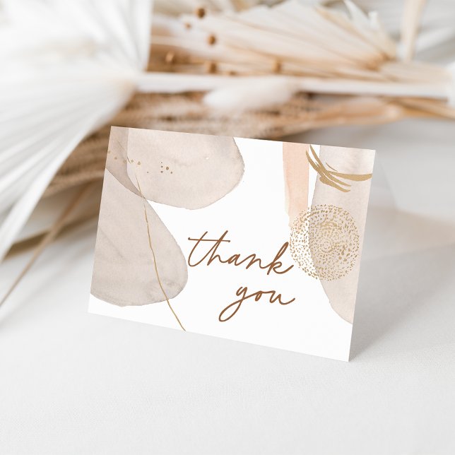 Tarjeta De Agradecimiento Neutral Watercolor Shapes Personalized (Subido por el creador)