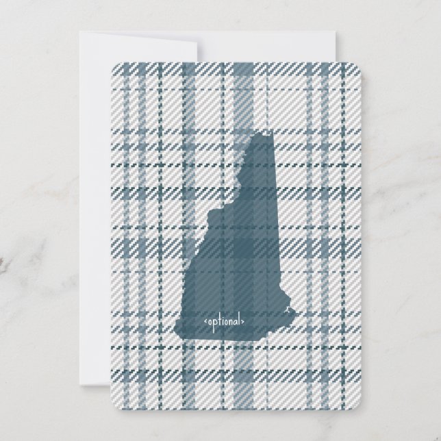 Tarjeta De Agradecimiento New Hampshire Plaid Flat Thank You Note Card  (Anverso)