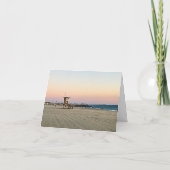 Tarjeta De Agradecimiento Newport Beach en Sunset, California (Anverso)