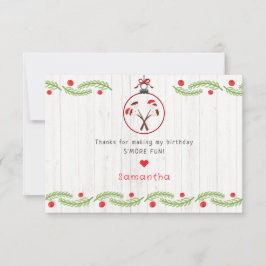 Tarjeta De Agradecimiento Nice S'mores Marshmallows Kids Xmas Birthday Party