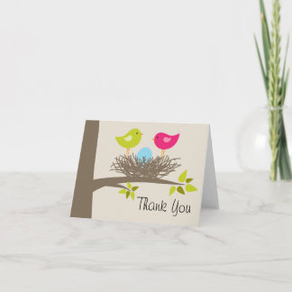 Tarjeta De Agradecimiento Nido de pájaro azul gracias