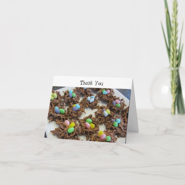 Tarjeta De Agradecimiento Nidos de pájaro chocolate gracias (Anverso)