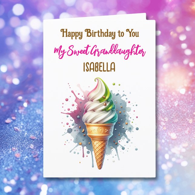 Tarjeta De Agradecimiento Nieta feliz cumpleaños | Página de color de página (Subido por el creador)