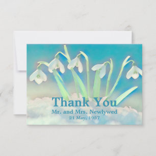 Tarjeta De Agradecimiento Nieve azul