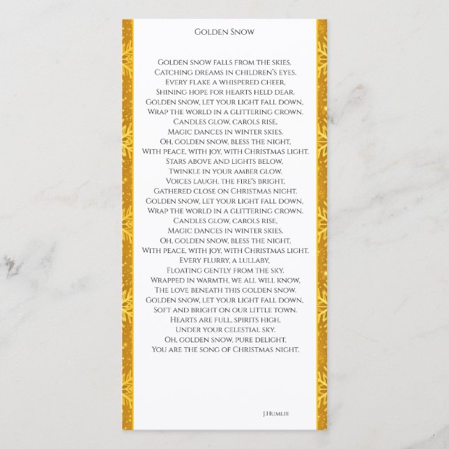 Tarjeta De Agradecimiento Nieve Dorada (Anverso)