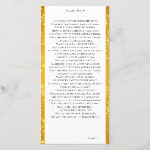 Tarjeta De Agradecimiento Nieve Dorada