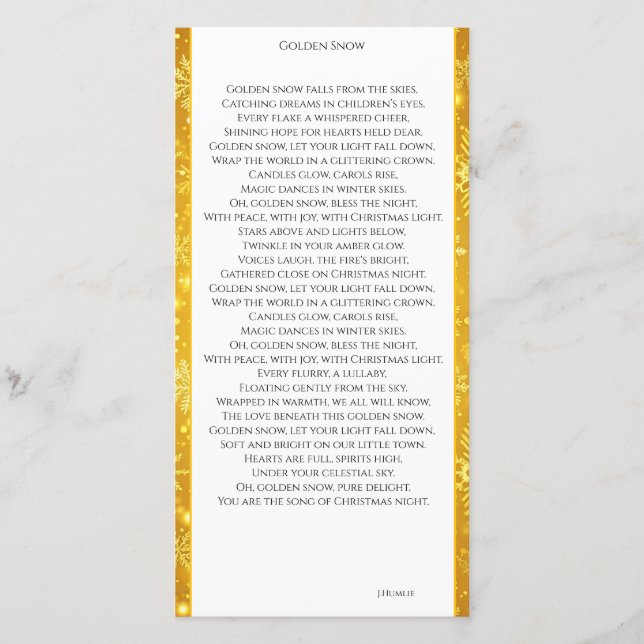 Tarjeta De Agradecimiento Nieve Dorada (Anverso)