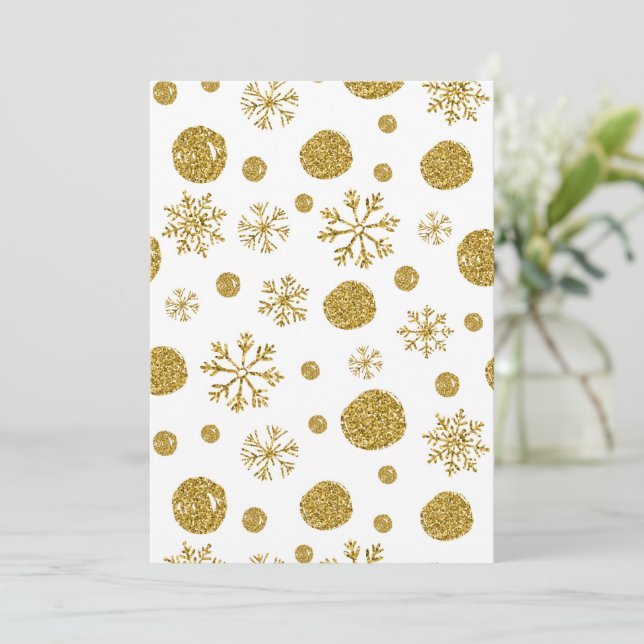 Tarjeta De Agradecimiento Nieve dorada en llamas 1 (Anverso de pie)