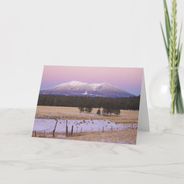 Tarjeta De Agradecimiento Nieve en los picos de San Francisco al atardecer (Anverso)