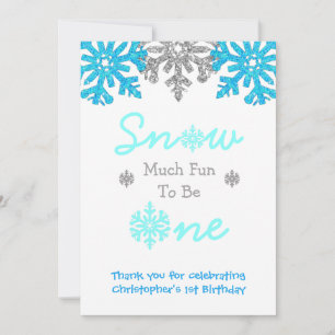 Tarjeta De Agradecimiento Nieve Es Muy Divertido Ser Un Primer Cumpleaños De