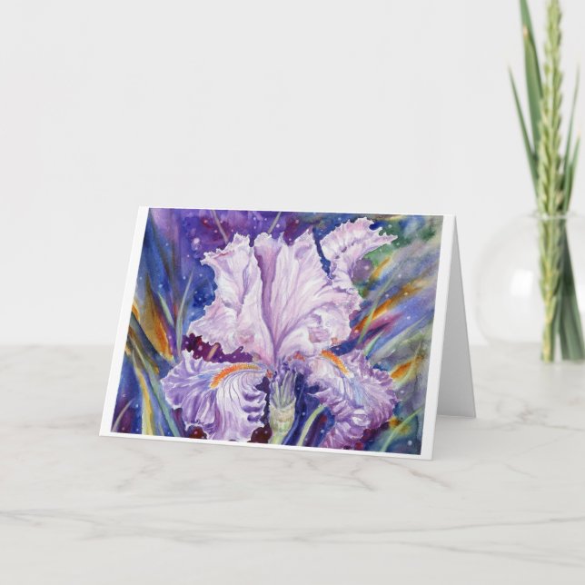 Tarjeta De Agradecimiento "Night Iris" Blank Notecard (Anverso)