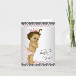 Tarjeta De Agradecimiento Niña Afroamericana Gracias