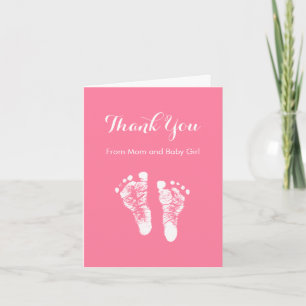 Tarjeta De Agradecimiento Niña Bebé Gracias Por Las Estampas De Recién Nacid