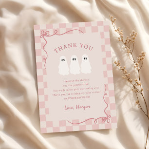 Tarjeta De Agradecimiento Niña de Halloween Little Boo Fantasma Shower para