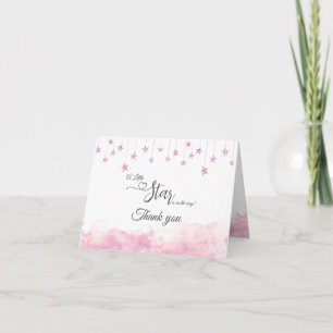Tarjeta De Agradecimiento Niña de Twinkle Twinkle Little Star Cumpleaños Ros