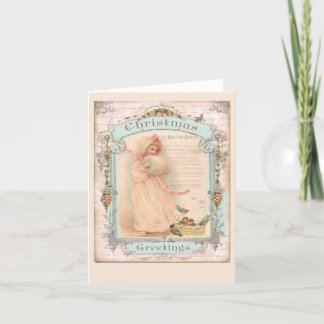 Tarjeta De Agradecimiento Niña Pastel de Cristianos con Aves