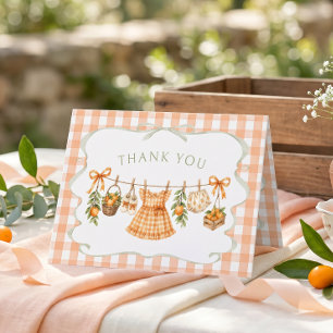 Tarjeta De Agradecimiento Niña Pequeña Cutiñita Fiesta de Bebé Gracias
